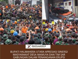 Bupati Halmahera Utara Apresiasi Sinergi Masyarakat Desa Mamuya dan Tim SAR Gabungan dalam Penanganan Erupsi Gunung Dukono