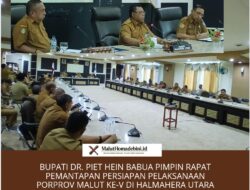 Bupati Dr. Piet Hein Babua Pimpin Rapat Pemantapan Persiapan Pelaksanaan PORPROV Malut Ke-V di Halmahera Utara