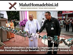 Sekda Halmahera Utara Drs. E.J. Papilaya Hadiri Peresmian dan Pentahbisan Gereja Bersehati WKO serta HUT Jemaat ke-2
