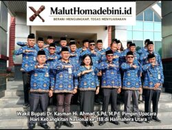 Wakil Bupati Dr. Kasman Hi. Ahmad, S.Pd., M.Pd. Pimpin Upacara Hari Kebangkitan Nasional ke-118 di Halmahera Utara