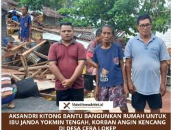 Aksandri Kitong Bantu Bangunkan Rumah untuk Ibu Janda Yokmin Tengah, Korban Angin Kencang di Desa Cera Lokep