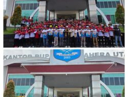SEKDA HALMAHERA UTARA SAMBUT KEDATANGAN KONTINGEN KOTA TIDORE KEPULAUAN DAN KOTA TERNATE PESERTA PORPROV V MALUKU UTARA