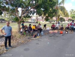 Camat Tobelo Selatan Pimpin Kerja Bakti Bersama Kades dan Masyarakat di Mako Brimob, Dukung Sukses PORPROV V Halmahera Utara