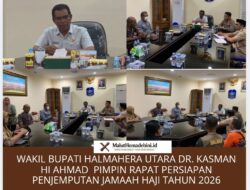 Wakil Bupati Dr. Kasman Hi. Ahmad Pimpin Rapat Persiapan Penjemputan Jamaah Haji Halut 2026