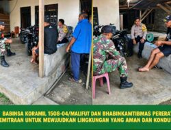Babinsa Koramil 1508-04/Malifut dan Bhabinkamtibmas Pererat Kemitraan untuk Mewujudkan Lingkungan yang Aman dan Kondusif