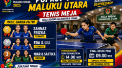 Poprov V Maluku Utara: Ternate Kuasai Ganda Putri Tenis Meja di Aula Kodim Halmahera Utara