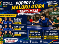 Poprov V Maluku Utara: Ternate Kuasai Ganda Putri Tenis Meja di Aula Kodim Halmahera Utara