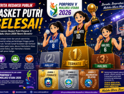 Ternate Juara Basket Putri, Halut Runner-up, Halsel Raih Perunggu di Porprov V Maluku Utara