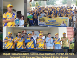 Bupati Halmahera Utara Resmi Lepas Kontingen POPDA XII 2026, Sebanyak 203 Personel Siap Berlaga di Pulau Morotai