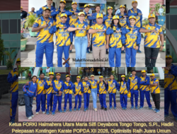 Ketua FORKI Halmahera Utara Maria Silfi Deyabora Tongo Tongo, S.Pi., Hadiri Pelepasan Kontingen Karate POPDA XII 2026, Optimistis Raih Juara Umum