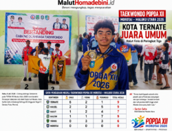 Taekwondo POPDA XII Maluku Utara 2026 Resmi Berakhir, Kota Ternate Juara Umum