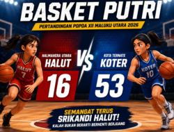 Basket Putri POPDA XII 2026: Halmahera Utara Takluk 16-53 dari Kota Ternate