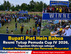 “Bupati Piet Hein Babua Resmi Tutup Pemuda Cup IV 2026, Tegaskan Olahraga sebagai Perekat Persaudaraan dan Pemersatu Masyarakat”.