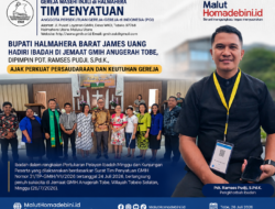Bupati Halmahera Barat James Uang Hadiri Ibadah di Jemaat GMIH Anugerah Tobe, Dipimpin Pdt. Ramses Pudji, S.Pd.K., Ajak Perkuat Persaudaraan dan Keutuhan Gereja