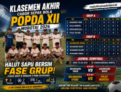 Sempurna di Fase Grup! Halmahera Utara Juara Grup B, Siap Hadapi Tuan Rumah Morotai di Semifinal POPDA XII Maluku Utara 2026