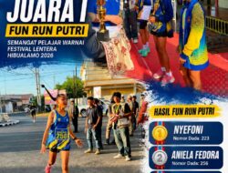Nyefoni Juara I Fun Run Putri, Semangat Pelajar Warnai Festival Lentera Hibualamo 2026