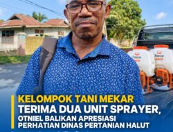 Kelompok Tani Mekar Terima Dua Unit Sprayer, Otniel Balikan Apresiasi Perhatian Dinas Pertanian Halut