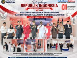WAKIL BUPATI KASMAN HI. AHMAD SERAHKAN REMISI UMUM, 123 WARGA BINAAN LAPAS TOBELO TERIMA PENGURANGAN MASA PIDANA