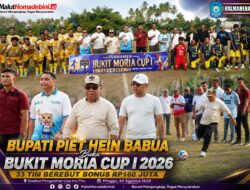 BUPATI PIET HEIN BABUA BUKA TURNAMEN BUKIT MORIA CUP I TAHUN 2026, 33 TIM SIAP BERSAING REBUT BONUS RP160 JUTA