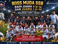 BOSS MUDA SSB RAIH JUARA II U-12 DAN JUARA I U-14 TOURNAMENT MINI SOCCER EKLESIA CUP I 2026