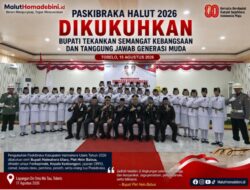 PASKIBRAKA HALUT 2026 DIKUKUHKAN, BUPATI TEKANKAN SEMANGAT KEBANGSAAN DAN TANGGUNG JAWAB GENERASI MUDA