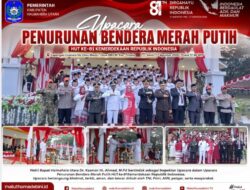 WAKIL BUPATI KASMAN HI. AHMAD PIMPIN UPACARA PENURUNAN BENDERA MERAH PUTIH HUT KE-81 RI DI HALUT