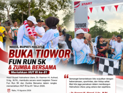 Wakil Bupati Halut Buka Tiowor Fun Run 5K dan Zumba Bersama Meriahkan HUT RI ke-81