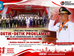 BUPATI PIET HEIN BABUA PIMPIN DETIK-DETIK PROKLAMASI HUT KE-81 RI, PESAN KEBERSAMAAN UNTUK HALMAHERA UTARA