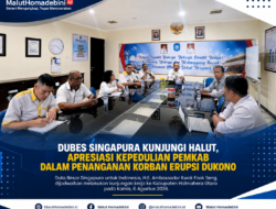 DUBES SINGAPURA KUNJUNGI HALUT, APRESIASI KEPEDULIAN PEMKAB DALAM PENANGANAN KORBAN ERUPSI DUKONO