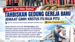 BUPATI PIET HEIN BABUA TAHBISKAN GEDUNG GEREJA BARU JEMAAT GMIH KRISTUS ITU RAJA PITU