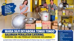 MARIA SILFI DEYABORA TONGO TONGO SALURKAN PERALATAN CATERING, DORONG IBU-IBU PERKUAT EKONOMI KELUARGA