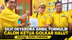 SILVI DEYABORA TONGO TONGO AMBIL FORMULIR CALON KETUA DPD II GOLKAR HALUT, DIIRINGI TARIAN CAKALELE