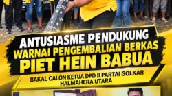ANTUSIASME PENDUKUNG WARNAI PENGEMBALIAN BERKAS PIET HEIN BABUA SEBAGAI BAKAL CALON KETUA DPD II GOLKAR HALUT